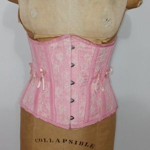 Burleska Pink Lace Waspie Corset